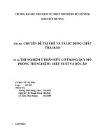 THÍ NGHIỆM Ủ PHÂN HỮU CƠ TRONG QUY MÔ PHÒNG THÍ NGHIỆM : HIỆU SUẤT VÀ ĐỘ LẶP.