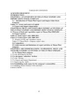 Fruit and vegetables export activities at thuan phat export and import joint stock company 