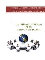 Tiểu luận các phong cách đàm phán trong kinh doanh