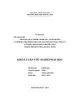 Áp dụng quy trình chăm sóc, nuôi dưỡng và phòng trị bệnh cho lợn nái sinh sản tại công ty cổ phần khai thác khoáng sản thiên thuận tường   quảng ninh 