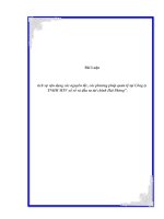 Phân tích sự vận dụng các nguyên tắc, các phương pháp quản lý tại công ty TNHH MTV xổ số và đầu tư tài chính hải phòng 