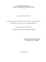 Một số giải pháp nhằm tổ chức thực hiện kế toán quản trị tại công ty du lịch hải phòng 
