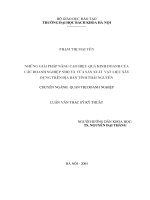 Những giải pháp nâng cao hiệu quả kinh doanh của các doanh nghiệp nhỏ và vừa sản xuất vật liệu xây dựng trên địa bàn tỉnh thái nguyên 