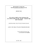 Xây dựng chiến lược kinh doanh của tổng công ty bia rượu NGK hà nội đến năm 2010 