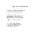 Lời bài hát và hợp âm guitar Cám ơn em tình yêu của anh