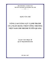 Nâng cao năng lực cạnh tranh của ngân hàng TMCP công thương việt nam chi nhánh tuyên quang