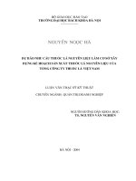 Dự báo nhu cầu thuốc lá nguyên liệu làm cơ sở xây dựng kế hoạch sản xuất thuốc lá nguyên liệu của tổng công ty thuốc lá việt nam 