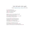 Lời bài hát và hợp âm guitar Cách để quên một người