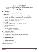 Giáo án Sinh học 7 bài 34: Đa dạng và đặc điểm chung của các lớp cá