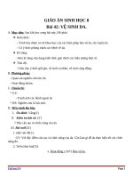 Giáo án Sinh học 8 bài 42: Vệ sinh da