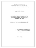 Hoạch định chiến lược kinh doanh cho nhà máy thuốc lá thăng long giai đoạn 2005   2015 