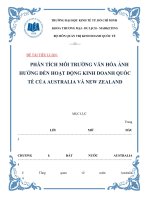 Phân tích môi trường văn hóa ảnh hưởng đến hoạt động kinh doanh quốc tế của australia và new zealand 