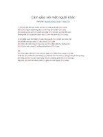 Lời bài hát và hợp âm guitar Cảm giác với một người khác