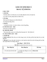 Giáo án Sinh học 8 bài 42: Vệ sinh da