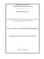 Xây dựng chiến lược sản xuất kinh doanh của công ty gang thép thái nguyên đến năm 2015 