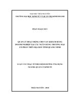 Quản lý hoạt động cho vay khách hàng doanh nghiệp tại các ngân hàng thương mại cổ phần trên địa bàn tỉnh quang ninh 