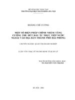 Một số biện pháp chính nhằm tăng cường thu hút đầu tư trực tiếp nước ngoài vào địa bàn thành phố hải phòng 