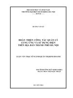 Hoàn thiện công tác quản lý cung ứng và sử dụng điện trên địa bàn thành phố hà nội 