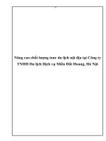 Nâng cao chất lượng tour du lịch nội địa tại Công ty TNHH Du lịch Dịch vụ Miền Đất Hoang, Hà Nội