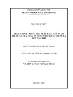 Hoạch định chiến lược xuất khẩu sản phẩm thuốc lá của công ty xuất nhập khẩu thuốc lá đến năm 2010 