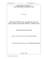 Một số giải pháp nâng cao hiệu quả quản lý chất lượng tại nhà máy thuốc lá thăng long 