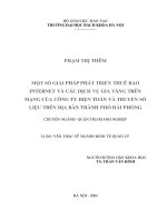 Một số giải pháp phát triển thuê bao internet và các dịch vụ gia tăng trên mạng của công ty điện toán và truyền số liệu trên địa bàn thành phố hải phòng 