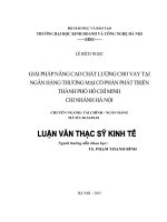 Luận văn thạc sỹ - Giải pháp nâng cao chất lượng cho vay tại Ngân hàng thương mại cổ phần phát triển Thành phố Hồ Chí Minh- Chi nhánh Hà Nội