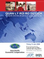 Quản lý rủi ro du lịch - Hướng dẫn chính thức để quản lý rủi ro trong ngành du lịch.P1