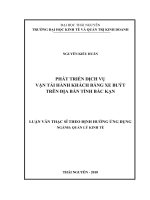 Phát triển dịch vụ vận tải hành khách bằng xe buýt trên địa bàn tỉnh bắc kạn 