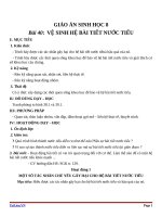 Giáo án Sinh học 8 bài 40: Vệ sinh hệ bài tiết nước tiểu