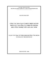 Công tác đào tạo và phát triển nguồn nhân lực tại công ty TNHH tín thành, khu công nghiệp tiên sơn, bắc ninh 