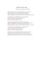 Hợp âm guitar bài hát Cám ơn tình yêu