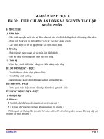 Giáo án Sinh học 8 bài 36: Tiêu chuẩn ăn uống. Nguyên tắc lập khẩu phần