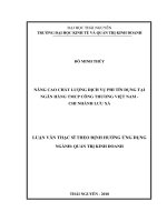 Nâng cao chất lượng dịch vụ phi tín dụng tại ngân hàng TMCP công thương việt nam   chi nhánh lưu xá 
