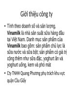 Xây dựng kế hoạch bán hàng trong một tháng cho vinamilk khu vực quận cầu giấy