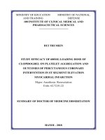 Luan an tom tat (eng)  nghiên cứu hiệu quả liều nạp clopidogrel 600mg trên độ ngưng tập tiểu cầu và kết quả can thiệp động mạch vành qua da trong cấp cứu nhồi máu cơ tim cấp có ST chênh lên