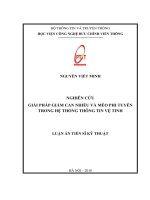 NGHIÊN cứu GIẢI PHÁP GIẢM CAN NHIỄU VÀ MÉO PHI TUYẾN TRONG hệ THỐNG THÔNG TIN vệ TINH