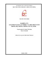(2) tóm tắt luận án tiến sĩ NGHIÊN cứu GIẢI PHÁP GIẢM CAN NHIỄU VÀ MÉO PHI TUYẾN TRONG hệ THỐNG THÔNG TIN vệ TIN
