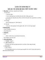 Giáo án Sinh học 8 bài 40: Vệ sinh hệ bài tiết nước tiểu