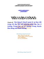 môn quan ly su thay doi trong quan ly thuc hien phuong phap day hoc o cac truong thcs quang trung
