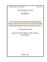 Thực trạng chăm sóc giảm nhẹ trên bệnh nhân un 