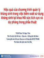 Hiệu quả của chương trình quản lý kháng sinh trong việc kiểm soát sử dụng kháng sinh tại khoa hồi sức tích cực và dự phòng trong phẫu thuật