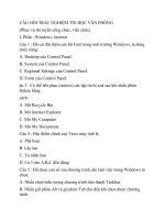 CÂU HỎI TRẮC NGHIỆM TIN HỌC VĂN PHÒNG