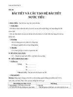 Giáo án Sinh học 8 bài 38: Bài tiết và cấu tạo hệ bài tiết nước tiểu