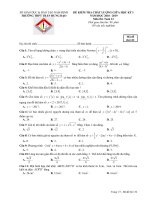 Đề kiểm tra chất lượng giữa HK1 toán 12 năm 2018 – 2019 trường trần hưng đạo – nam định 