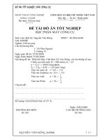 ĐỀ TÀI ĐỒ ÁN TỐT NGHIỆP HỌC PHẦN MÁY CÔNG CỤ