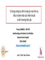 sử dụng màng lọc oxiris trong lọc máu liên tục điều trị bệnh nhân sốc nhiễm khuẩn và tổn thương thận cấp