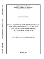 Luận văn quản lý hoạt động bồi dưỡng phương pháp dạy học định hướng phát triển năng lực học sinh cho giáo viên trung học phổ thông huyện lý nhân, tỉnh hà nam 