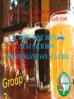 FIle power point  Thuyết trình Sản Xuất Sạch Hơn trong nghành sản xuất bia  Đại học tài nguyên môi trường