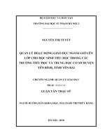 Quản lý hoạt động giáo dục ngoài giờ lên lớp cho học sinh tiểu học trong các trường THTHCS huyện yên bình, tỉnh yên bái 